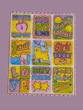 Vintage 1997 Gibson Stickety Doo Da Unused Girls Club Sticker Sheet